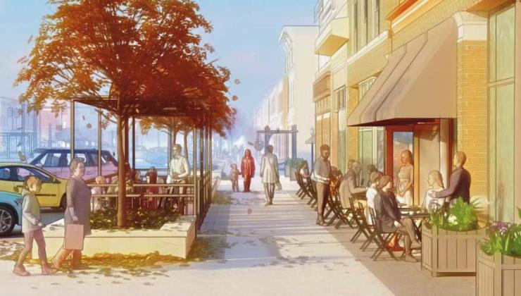 Concept art provided by the city shows what the downtown revitalization project may look like.