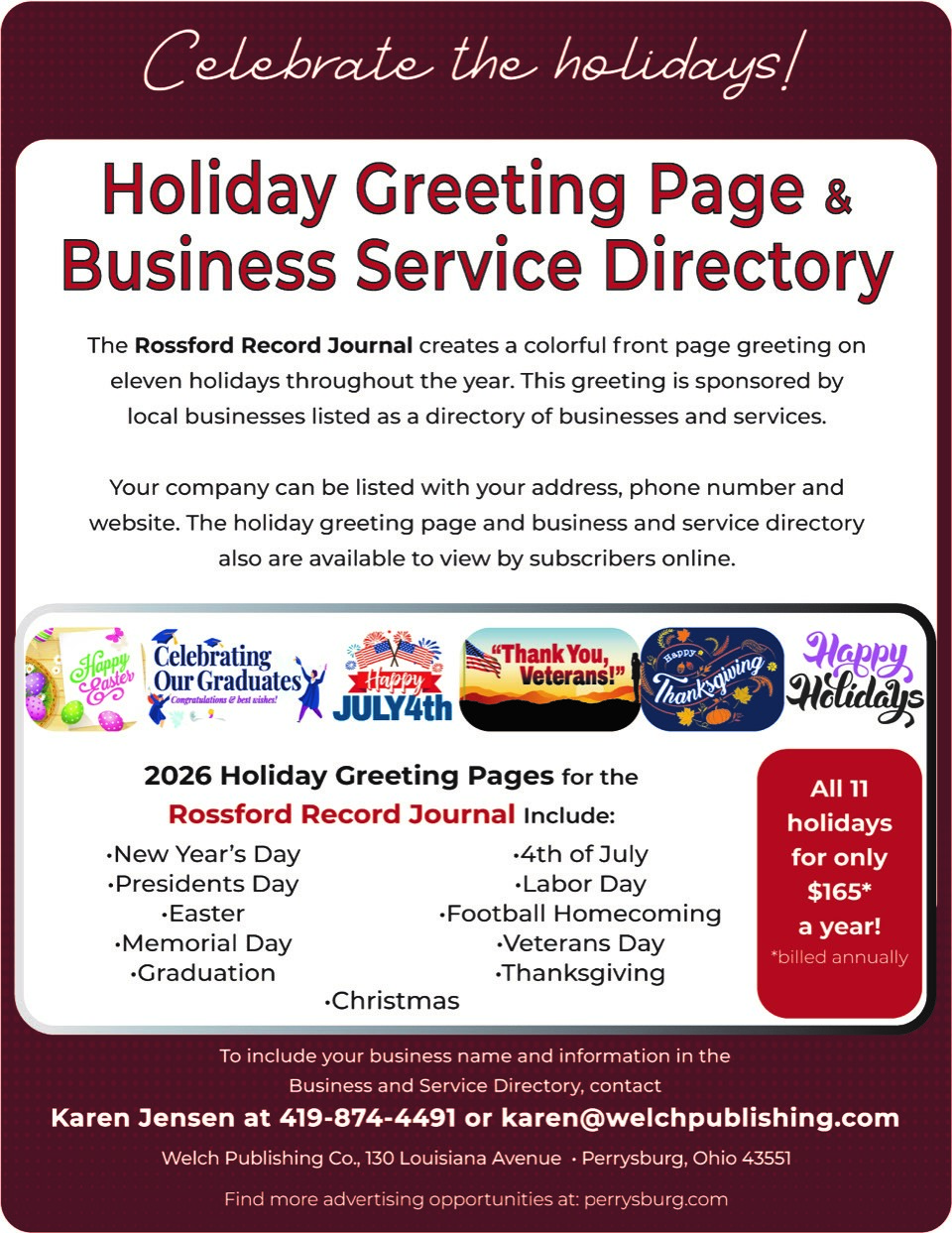 Holiday Greeting Page - Rossford