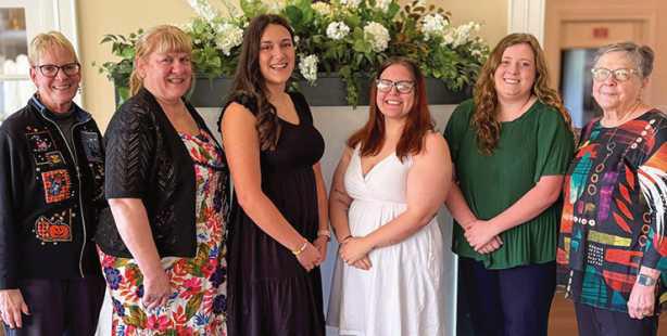 From left: Susan Santoro, LCRTA president; Ruthann Manders, co-chair scholarship committee; Rachel Seekins; Mackenzie Kirkendall; Emma Fritsch, and Nancy Dyer, co-chair scholarship committee.