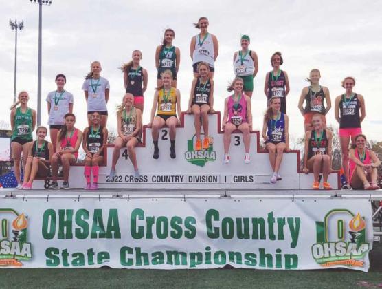 Perrysburg High School sophomore Natalie Sanders received the honor of sitting on the podium with her 14th overall finish at the 2022 OHSAA Division 1 Girls Cross Country Championship. Sanders completed the five kilometer race in 18 minutes 40.3 seconds.