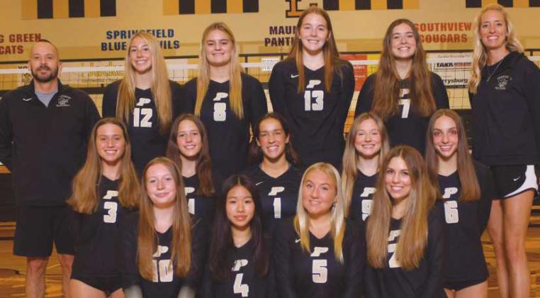 PHS varsity volleyball team roster–Avery Adamski, Maddie Trautman, Sara Pahl, Casey Ng, Brooklynn Okoneski, Giana Frayer, Lydia Steyer, Sophie Burkey, Danielle Cleavenger, Josie Hubbard, Katie Pahl, Mackenzie Hurley and Wrigley Takats. The team is led by Head Coach Laura Davidson and assistants Amanda Fintel, Stephanie Reeves, Jeff Beck, Jason Tansey and Bri Appelfeller. The manager is Macy Davidson and tech coordinators are Jason Tansey and Corey Pahl.