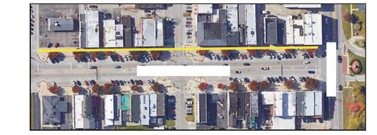The yellow line shown along Louisiana Avenue indicates the project area Columbia Gas will be working in. Gas line installation is expected to impact west side of Louisiana Avenue only.