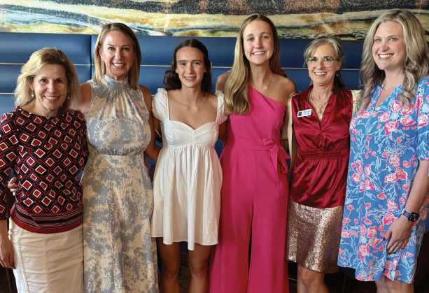 From left: Dr. Marcia Latta, first vice president; Sally Culling, president; Laura Valette; Aubrey Johnson; Tiffany Densic, second vice president, and Dr. Megan Costello, treasurer.