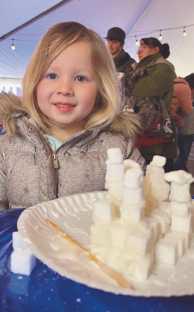 2026 Winterfest, McKinley Bonis with her sugar cube sculpture.