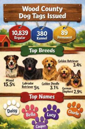 Wood County dog license recap