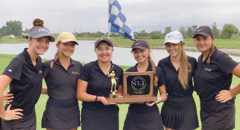 The PHS girls golf team earned first place in the NLL tournament. From left are Olivia Eisaman, Sydney Deal, Summer Boedeker, Ariyah Ellis, Sophia Strzesynski and Paige Feldkamp.