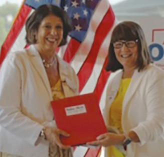 Pictured from left: Perryburg resident Marlena Kleine and Pat Davies, OFRW First Vice President.