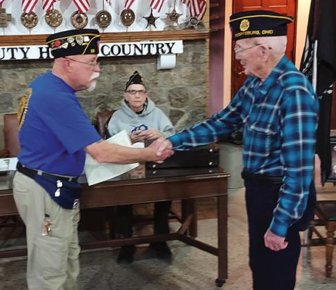 Joseph Stockner was recognized for his 70 years of membership in the American Legion at the Perrysburg Post 28 April meeting.