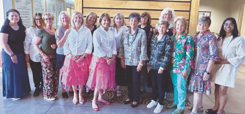 Members of the Trunk Show Committee are, from left: Heather McCarroll, Judy Reitzel, Kathy Bayes, Katie Roberts, Terri Radke, Kay Peterson, Karen Hinkson, Linda Justen, Annette Sipp, Judy Ashley, Connie Murphy, Nona Snell, Bonnie Ash, Jackie Taylor and Kiran Rai.
