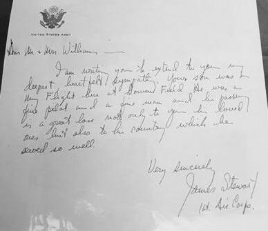 Jimmy Stewart’s letter of condolence.