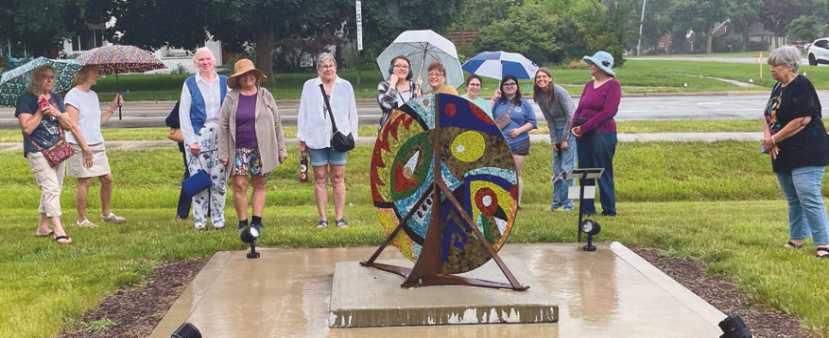 Library patrons tour Perrysburg Sculpture Walk