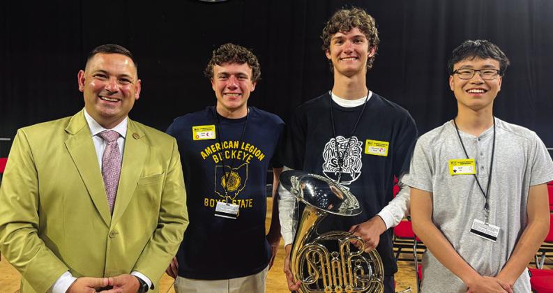 Ghanbari (left) with Buckeye Boys State delegates.