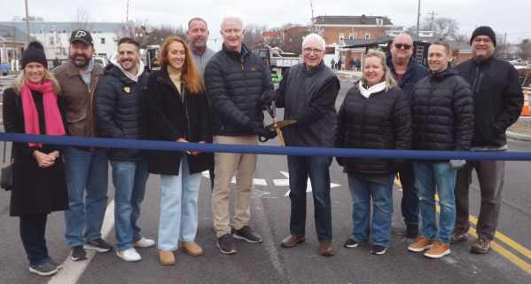 Ribbon cutting for Phase One of the Downtown Revitalization Project. Photo credit to Richard Baranowski, Way Library.