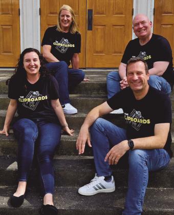 The Clipboards are, top row, from left: Kelley Treece and Jason Jordan. Front row: Corinne Roach and Tom Przybylski.