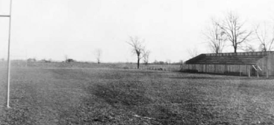 Not much more than a cow pasture, the PHS football field, 1930; looking south toward Grassy Creek.