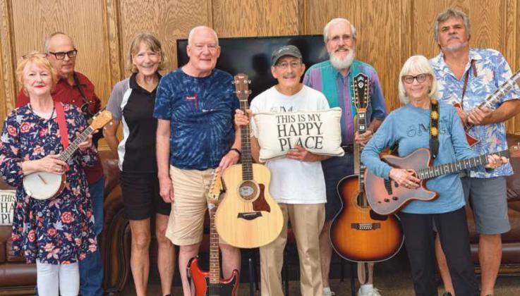 OMG Band members are, from left, Karen Herzberg, Paul Perry, Janet Church, Max Church, Marvin Scheer, Don Buckenmeyer, Kathe Merrit and Ron Trabbic. Not pictured: Annette Drouillard and Danny Williams.