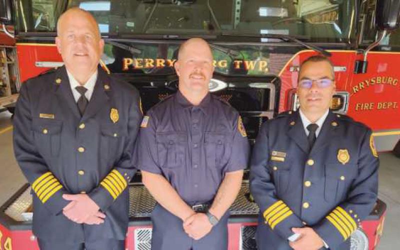 From left: Fire Chief Tom Brice, newly-hired Firefighter/EMT Zach Welling and Deputy Chief Jim Rodriguez.