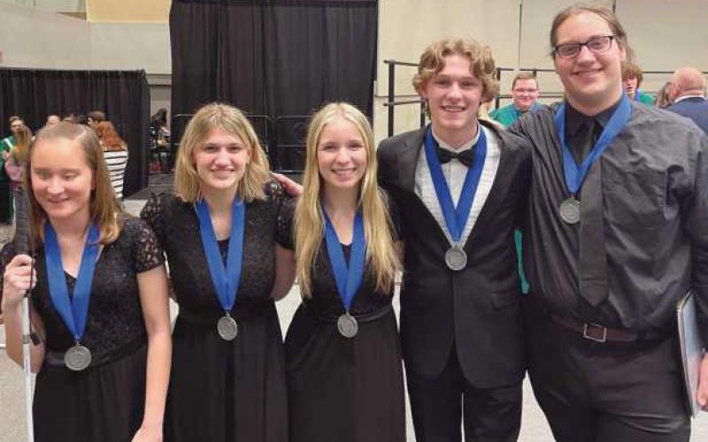 Perrysburg High School students selected for this year’s All-State choir are, from left: Ella Ibsen, Kenzie Morris, Calleigh Dunphy, Evan Boyers and Jake Grafitti.