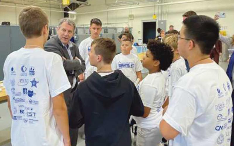 Sen. Brown visits manufacturing camp