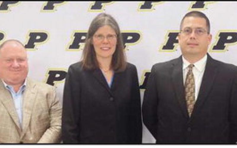 From left, Perrysburg Board of Education members Sue Larimer, Vice President Eric Benington, President Susan Rowland Miller, Chris Anderson and Laura Meinke.