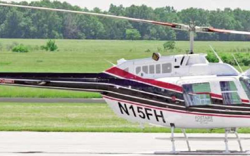 North American Helicopter is using this helicopter to fly over and examine Toledo Edison lines this week.