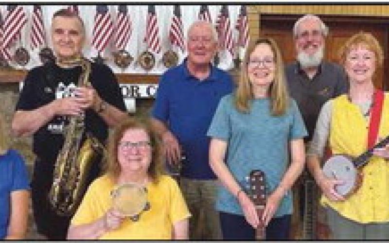 Band members, from left are: Marvin Scheer, Janet Church, Patrick Wcislek, Fran Moenoch, Max Church, Annette Drouillard, Don Buckenmeyer, Karen Herzberg, Kathe Merrit. Not pictured are Dave Pederson and Jackie Paulson.