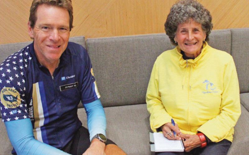 Dixon Smith chats with Lynn Ritter about the group’s goals and experiences as they traverse the country from Washington state to their final stop at the U.S. Military Academy in Annapolis, Maryland.