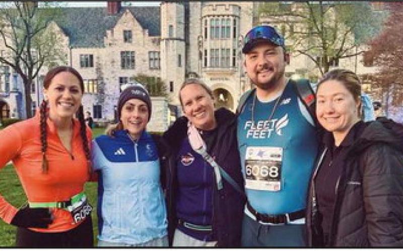 HPI educators Jessica Stevens, Megan Kuns, Marisa Ery, Ethan Jessing and Emily Stough competed in the 26.2 mile NorthStar Blue Scope Steel 5-person relay during the Glass City Marathon on April 27. The HPI Jacket Joggers placed seventh in the Mixed Relay Division, finishing their course in under four hours.