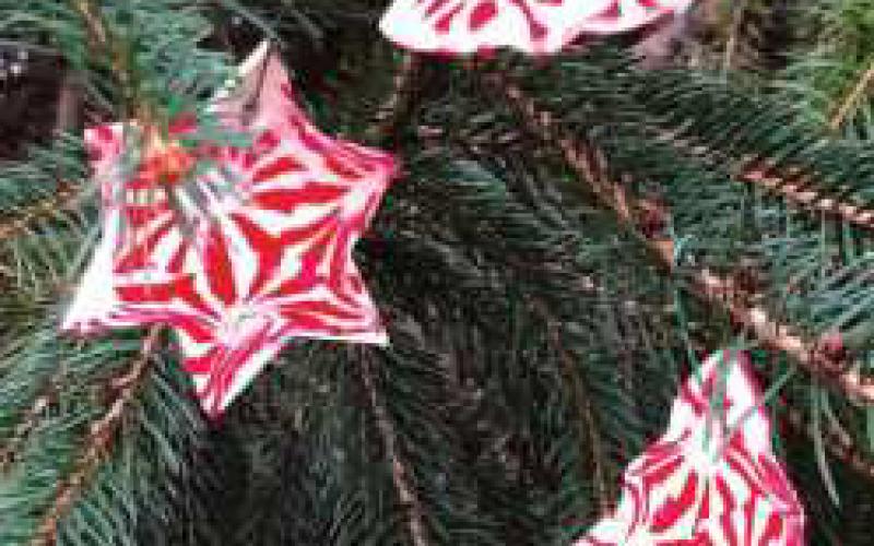 Melted peppermint ornaments