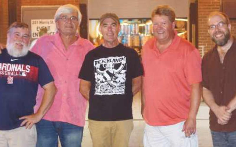 The House Band members are, from left: Wes Linenkugel, Mike Perzynski, Pat McDonagh, Jim Sleek and John Grafing.