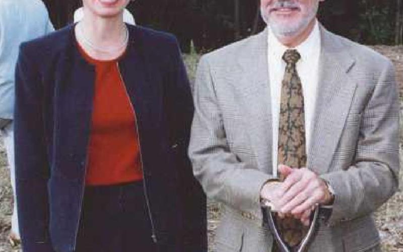 Mrs. Seibenick and Bob Sterling at the ground-breaking of the Toledo Hospice Center.
