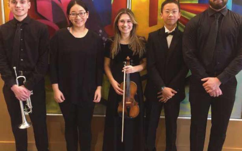 PHS musicians who were selected for the All-State Orchestra are, from left: Ryan Matthews, Julia Xi, Johni Weidner, Patrick Chen and Sam Zachel.