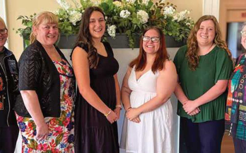 From left: Susan Santoro, LCRTA president; Ruthann Manders, co-chair scholarship committee; Rachel Seekins; Mackenzie Kirkendall; Emma Fritsch, and Nancy Dyer, co-chair scholarship committee.