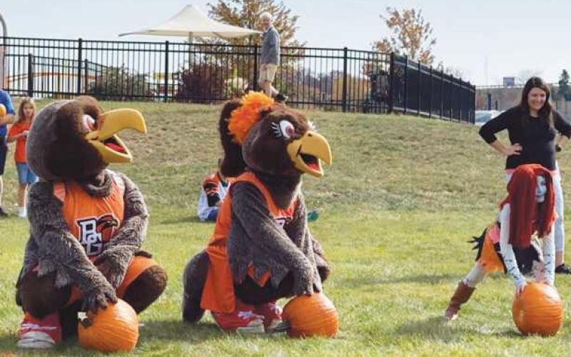 At last year’s Fall into Rotary Park event, Freddie and Freida Falcon joined the kids in the pumpkin races.