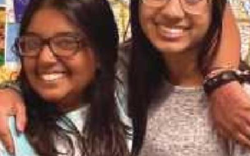 Above, Aanya, left, and Maham, right.