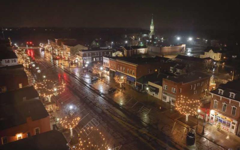 This photograph of downtown Perrysburg was taken via drone by Mike Basista and submitted to the Messenger Journal.
