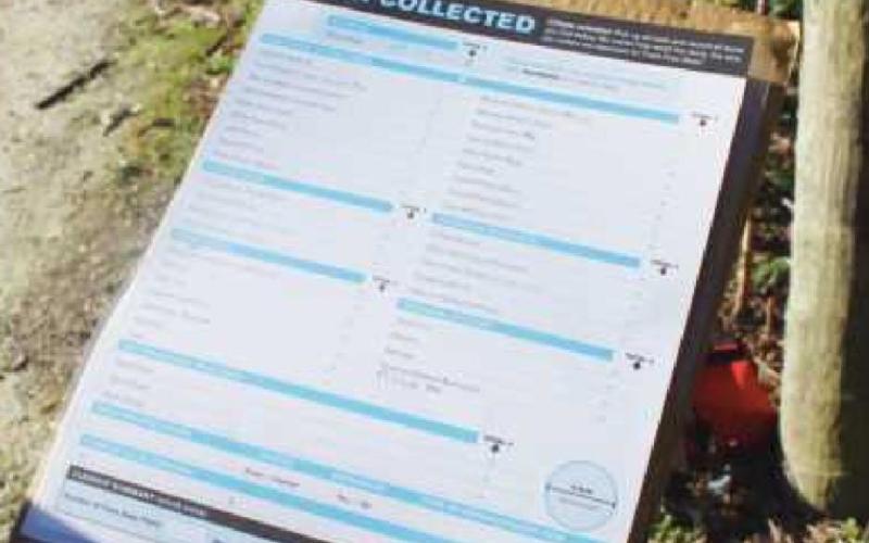 Forms were used to document what kind and location of trash was picked up.