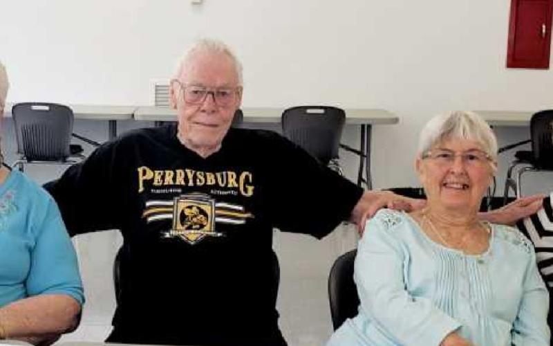 Iona Eckel, William “Bill” King Jr., Betty Kopp and Betty Artz enjoyed their 74th class reunion June 28.