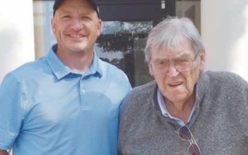 Denny McLain, right, is with Ron Kleinfelter, a Perrysburg resident who is an official scorer for Major League Baseball and helped arrange Denny's visit.