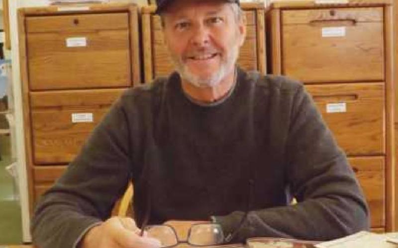 Commander Drill on a recent visit to Way Library. “I had a crazy, unique and broken-up journey.”