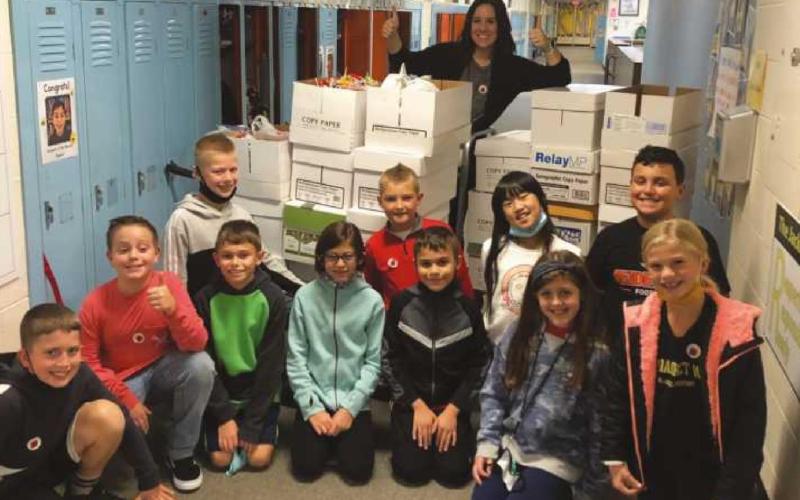 Fourth graders collect candy for U.S. troops