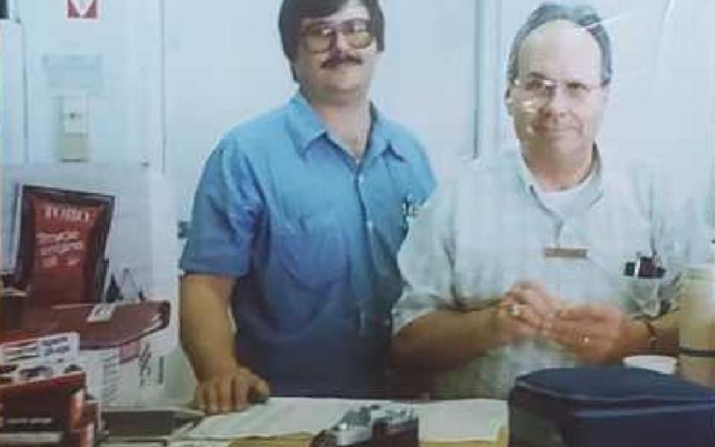 Mike Smith and his father, Merle, in earlier days.