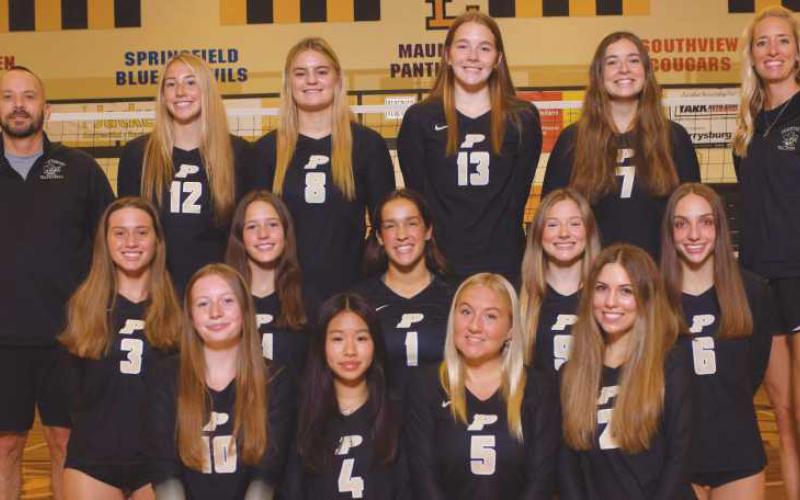 PHS varsity volleyball team roster–Avery Adamski, Maddie Trautman, Sara Pahl, Casey Ng, Brooklynn Okoneski, Giana Frayer, Lydia Steyer, Sophie Burkey, Danielle Cleavenger, Josie Hubbard, Katie Pahl, Mackenzie Hurley and Wrigley Takats. The team is led by Head Coach Laura Davidson and assistants Amanda Fintel, Stephanie Reeves, Jeff Beck, Jason Tansey and Bri Appelfeller. The manager is Macy Davidson and tech coordinators are Jason Tansey and Corey Pahl.