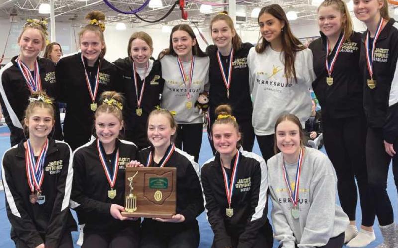 Jacket gymnasts take first place at districts