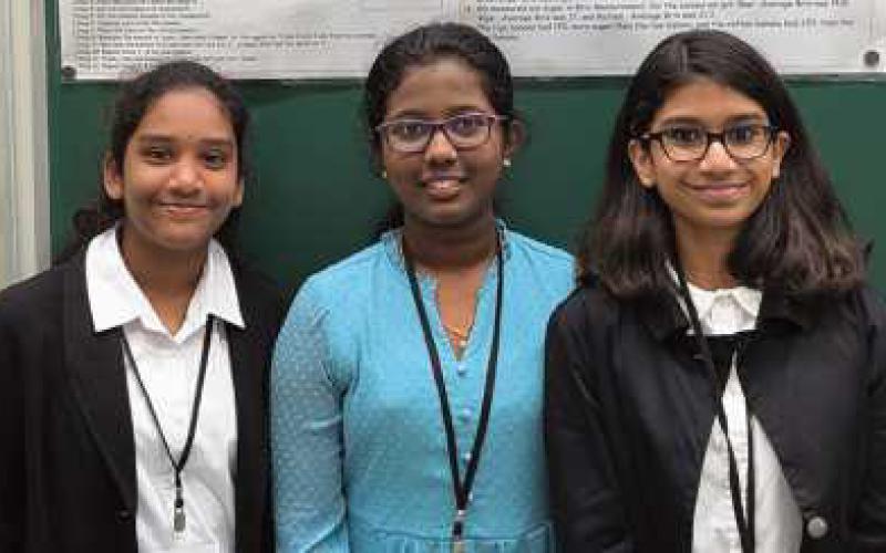 From left: Teertha Kattamuri, Avnitha Rajesh and Manasvi Indraganti.