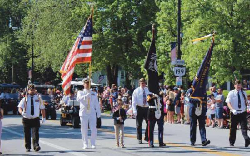 Participants walking in the 2022 Memorial Day parade.