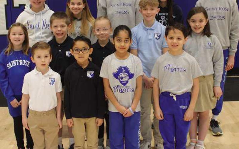 From left, front row: Noah Snell, Leonel Martin del Campo, Aarya Mutgi and Austin Villagomez. Middle row: Ruby Allen, Jack Anderson, Cali Lewandowski, Patrick Fawcett and Molly Parkins. Back row: Riley Molnar, Emelia Johnson, Gracie Borgelt, Lillya Spencer and Anthony DiSalle. Not pictured: Kate Campbell and Emerson Bobulski.