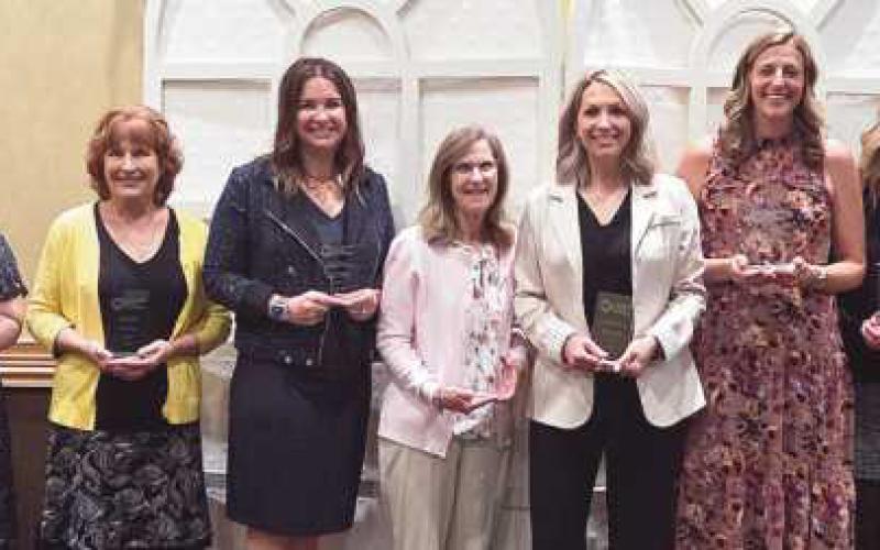 The 2026 Perrysburg Schools Foundation Outstanding Educators and staff, from left: Emily Bagdonas, Michelle Predmore, Sherry Slocum, Jennifer Krueger, Mary Dudley, Samantha DeWood, Becky Cotterman, Karen Kinzig, Julie Gerken and Tony Ferrara.