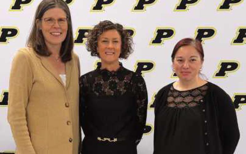 From left: Susan Rowland Miller, board of education member; Rebecca Kaufold, business advisory council chair, and Christine Albright, M. Ed; CCSP, director of careers and community service for Perrysburg Schools.