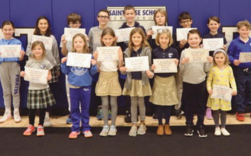 Saint Rose School honors ‘Be Kind’ Students of the Month